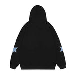 Fongt Star Paste Cloth Hoodie Autumn Loose Casual Couple Cardigan Coat-Outfit