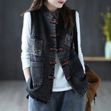 Fashion Style Vest Vintage Sleeveless Plus Size