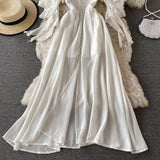 White Long Dress Women Sexy Off Shoulder Strapless Backless Ruffle Beach Dresses Elegant Ladies Maxi Dresses Vintage