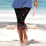 Outerwear Bottoming Slimming Printed Drawstring Cropped