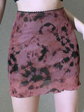 Tie-Dye Mesh Mini Skirt-Outfit