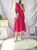 shows thin elastic foreign style dress covering flesh design feeling pregnant women can wear pleated flower bud