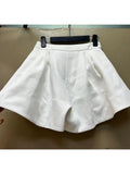 TWOTWINSTYLE Patchwork Floral Short Pants For Women High Waist Solid Minimalist Shorts Female Korean Fashion Clothing Style