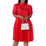 Fongt Large-Size Women's Clothing 2025 Summer New Fashion Loose Casual Strapped To The Folding Dress
