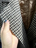 Thicken Long Wool Blend Coats Women Casual Loose Houndstooth Plaid Jackets New Warm Cotton Padded Woolen Korean