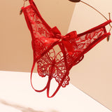 Fongt Sexy Lace Transparent Bow Open Free Off Hot Water-Soluble Flowers 2025 New Summer Trousers