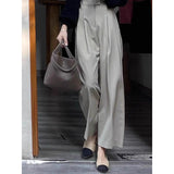 Fongt Commute Gray High-Waisted Casual Suit Pants Women's Spring New Loose-Hanging Wide-Legged Trousers