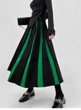 Black Patchwork Long Skirt-Outfit