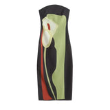 Fongt Shoulder Print Women's Elegant Crash Color Loose Beach Clothes Casual Ladies Sleeveless Corset Dress