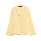 Fongt Women's Explosive Linen Long-Sleeved V-Neck Casual Shirt + Shorts Set