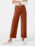 Elastic Loose Wide Leg Straight Leg Jeans Nine Minutes Pants-Outfit