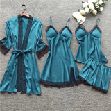 Fongt Woman Sexy Pajamas Four-Piece Korean Set Of Hanging Pajamas Women Homewear With Chest Pajamas Pajamas Pajamas