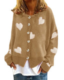 Fongt And Winter New Women's Sweater Single Breasted Love Sweater Women's