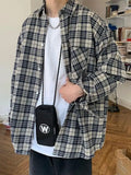 Men's Long Sleeve Checkered Shirt-Outfit