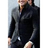 Fongt Men's Men's Blazer Suit Collar Long Sleeve Pocket Shirt Men's Jacket Coat