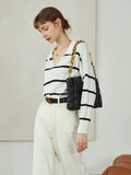 Sweater Women French Retro Striped Tops Lazy Loose Blouses Women Drop Long Sleeves Thin Sweater Women