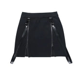 Dark Wind Summer New Double Zipper Bag Hip Fork Goth Design Tight Half Skirt Woman-Outfit