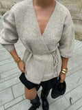 Fongt Simple Long-Sleeved Knitted Cardigan Sweater Jacket 2025 Spring And Autumn New C92364