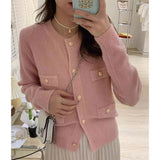 Fongt Autumn And Winter New Korean Version Sweater Coat Female Temperament Sweet College Wind Long Sleeve Knit Cardigan Jacket Female-Outfit