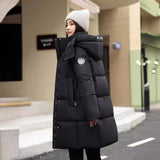 [] Bread Clothes Down Cotton-Padded Jacket Cotton Female Winter Coat Long Warm Thick Cotton-Padded Jacket-Outfit