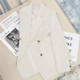Fongt And Fall 2024 New Gray Korean Version British Style Suit Jacket Women's French Texture Fashion Suit-Outfit