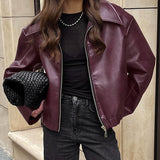 Fongt Wind Leather Jacket 2025 Autumn And Winter New Loose Coat Fashion Leather Leather New Women's Coat
