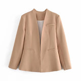 New Multi-Color Solid-Color Slimming Simple Leisure Suit Jacket 2274773-Outfit