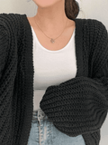 Open Front Long Sleeve Knit Cardigan-Outfit