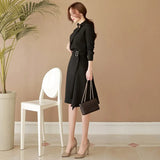 Dress Women Spring Autumn Elegant Vantage Long-Sleeve Office Lady Vestido Clothing