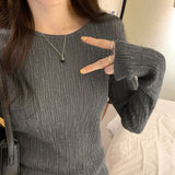 Bamboo Hemp Long-Sleeved Stretch Bottoming Women's Autumn And Winter New Solid Color Thin Sweaters-Outfit