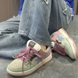 Aesthetic Star Patchwork Sneakers-Outfit