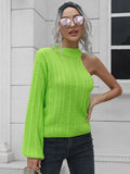 Sweater Women One Shoulder Pullover Cut Out Long Sleeve Sweaters Fall Winter Clothes Jumper Female Streetwear Knitted