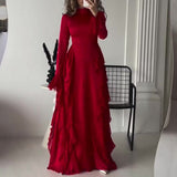 Fongt Women's Dress 2025 New Lace Horn Sleeves Fashion French Temperament Dress