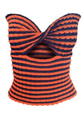 Twist Cutout Crop Bandeau Top-Outfit