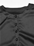 Satin Long Sleeve Buttoned Crop Blouse-Outfit