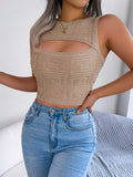 Wind Shooting Spring And Summer Sexy Hollow Sleeveless Collection On The Body Of The Umbilly Knitted