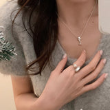 Square Shell Necklace-Outfit