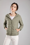 New Seamless High-End Down Jacket Women's Short Thin Autumn And Winter Hooded Outdoor Sports Large Size Coat Tide-Outfit