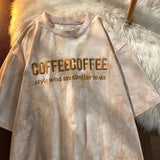 Fongt Top Embroidered Letters Lovers Girlfriends Short-Sleeved T-Shirt Female 2023 Summer Loose Student Top Women's