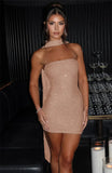 Sequin Tube Bodycon Mini Dress With Sparkle Scarf Collar-Outfit