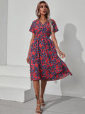 Women's Wear Station Summer Small Floral Print Short-Sleeved Dress-Outfit