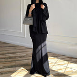 Fongt 2025 New Middle East Wearing Women's Long-Sleeved Skirt Dress Fashion Set
