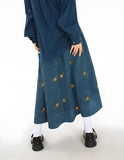 Embroidered Corduroy Maxi