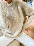Fongt And Winter New Jacket Sweater Women Thick Lazy Style French Loose Collar Sweater Long-Sleeved Women's