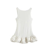 Fongt Summer Women's New Fashion Solid-Colored Sleeveless Skirts