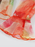 Plunge V Neck Chiffon Blouse-Outfit