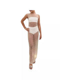 Spring And Summer Explosion Of Women's Net Yarn Beads Perspective Sexy Burqa Long