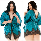 Hot Sales Sexy Lace Side Plus Code Oil Cloth Nightgrace Pyjab Dress Direct