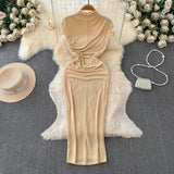 Fongt Goddess Of The Royal Sister Dress Fan Temperament Heart Folds To Receive The Waist Thin Long Bag Of The Hip Skirt