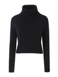 Knitted High Neck Long Sleeve Top And Mini Skirt Set-Outfit